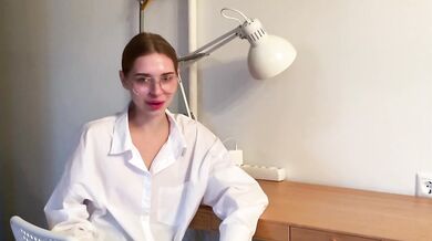 Physics professor is fucking a student. Little slut is swallowing cum