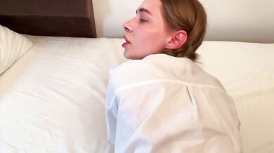 Physics professor is fucking a student. Little slut is swallowing cum