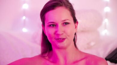 Stella Cardo licks cream from her nipples