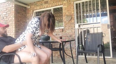 Mutual masturbation with my neighbors wife turns into outdoor creampie