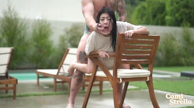 I got railed in the rain during Hurricane Hilary with huge facial - Cami Strella