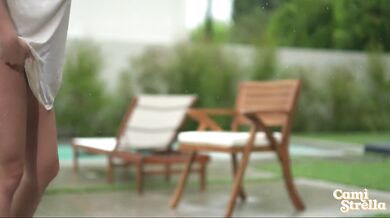 I got railed in the rain during Hurricane Hilary with huge facial - Cami Strella