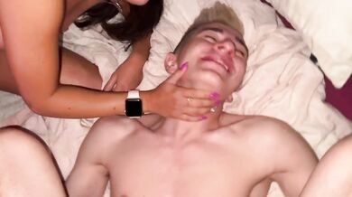 Three bisexual guys fucked their girlfriend at a house party while their parents were away