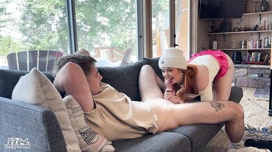 Keeping my sister's bff warm with my dick in a snowy cabin