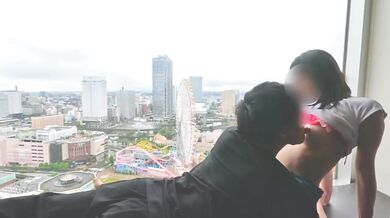 【個人撮影】記念日の日に景色の綺麗なホテルで熱く激しい中出しSEXをする素人カップル／Japanese amateur hentai ／日本人／パイパン／色白／美少女