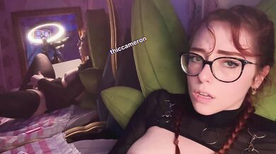 pretty redhead has orgasm while being fucked by machine