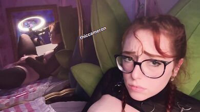 pretty redhead has orgasm while being fucked by machine