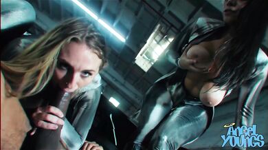 Futuristic Cyber Truck Threesome with Angel Youngs and Violet Myers