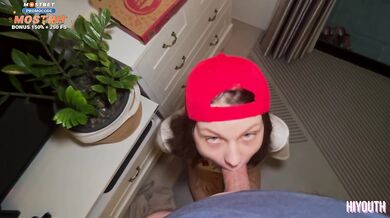 The Cute Delivery Girl ate my Pizza and was Fucked Hard for it