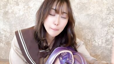Japanese school bag horn masturbation, nipple masturbation sailor suit ona