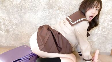 Japanese school bag horn masturbation, nipple masturbation sailor suit ona