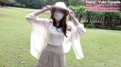 Creampie sex with my girlfriend in a sexy sweater outdoors and in a public toilet