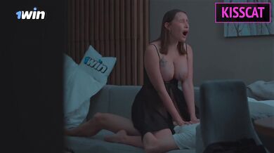 Step son Touches Step mom's Tits in Shared Bed and She Fucks Him Cowgirl the Next Day