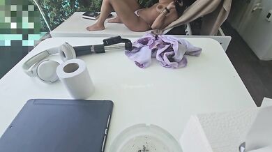 I want to make you cuckold look at how the UNKNOWN MAINTENANCE MAN with the BIG COCK fucks me