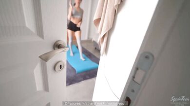 I peeped how my hot neighbor train and cummed in her fat pussy - Squir7een