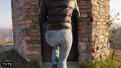 risky outdoor sex in puffy jacket - little arden