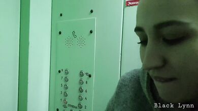 Married Brunette Sucked off her Neighbor in the Stairwell - Black Lynn