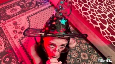 Cute Horny Halloween Witch Gets DeepThroat and Anal Creampie