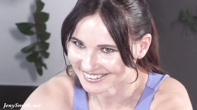 Jeny Smith got naked and teasing the instructor. He touch her everywhere... What's next?
