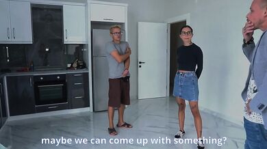 The Husband watches his Wife being Fucked by a realtor for a Discount!