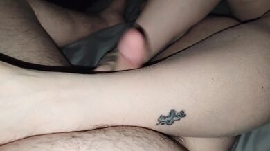 Foot job and blow job