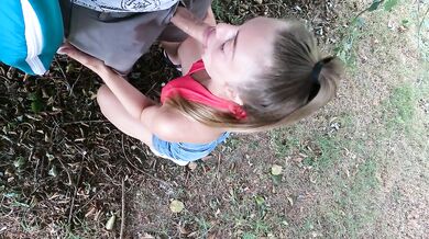 Sucked for money in the bushes,cum in mouth - BeLOVEfree
