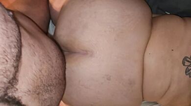 BBW creampied doggy style close up creampied pussy