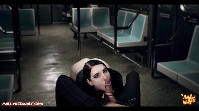 Beautiful stranger sucked me in train - MollyRedWolf