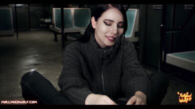 Beautiful stranger sucked me in train - MollyRedWolf