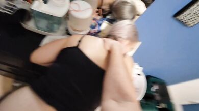 BBW mirror fuck & creampie fail