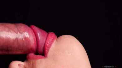 CLOSE UP: Tongue and Lips BLOWJOB! BEST Mouth for Your CUM! Frenulum Licking ASMR! CUMSHOT in MOUTH