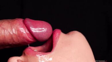 CLOSE UP: Tongue and Lips BLOWJOB! BEST Mouth for Your CUM! Frenulum Licking ASMR! CUMSHOT in MOUTH