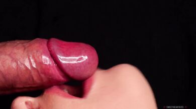 CLOSE UP: Tongue and Lips BLOWJOB! BEST Mouth for Your CUM! Frenulum Licking ASMR! CUMSHOT in MOUTH