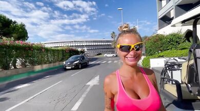 Morning Run Of Monika Fox Without Panties Through The Streets Of The City