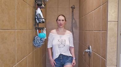 Trying on a cute black see through shirt