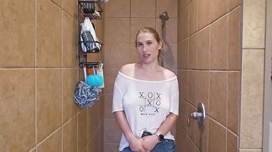 Trying on a cute black see through shirt