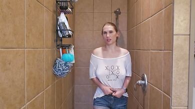 Trying on a cute black see through shirt