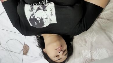 I was alone masturbating and my boyfriend came to cum in my pussy