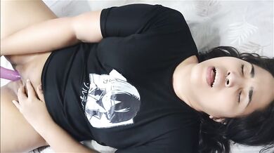 I was alone masturbating and my boyfriend came to cum in my pussy