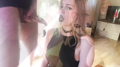 Invited a girlfriend home and cum inside, POV creampie