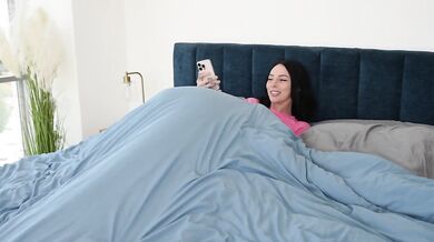 Caught my hot goth step sis MASTURBATING in my bed - CUM ON TITS - Indica Marie & Lev Lieben