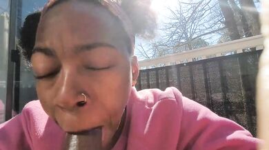 Sucking Dick on the balcony again