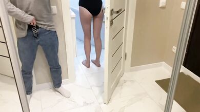 Stepmom caught her stepson masturbating a cock and decided to fuck him with her big ass in doggy sty