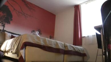 Fitness Teacher Sexy Hot Tight Pussy Ana shows her skills in Red Monokini Bikini in a Hotel Room