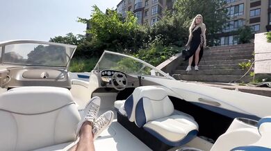 riski sea outdoor creampie for blonde in sexy lingerie by Undressme