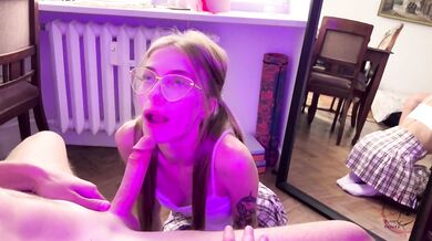 I asked a friend to practice giving a Blowjob - Bunny Rabbits
