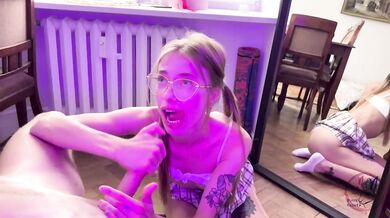 I asked a friend to practice giving a Blowjob - Bunny Rabbits