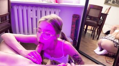 I asked a friend to practice giving a Blowjob - Bunny Rabbits