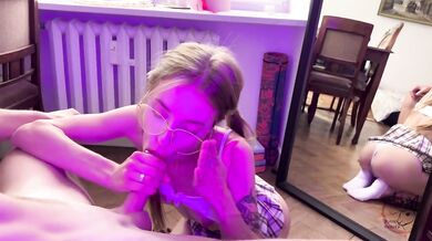I asked a friend to practice giving a Blowjob - Bunny Rabbits