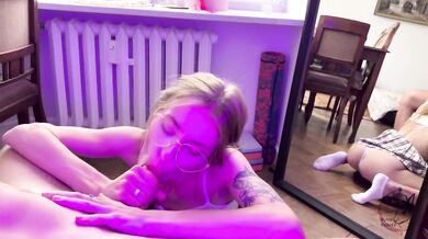 I asked a friend to practice giving a Blowjob - Bunny Rabbits